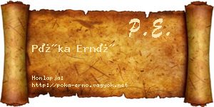 Póka Ernő névjegykártya